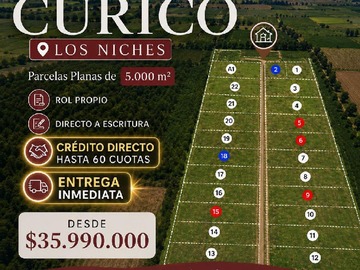 Parcela en venta en Parcelas Planas en los Niches, Curico