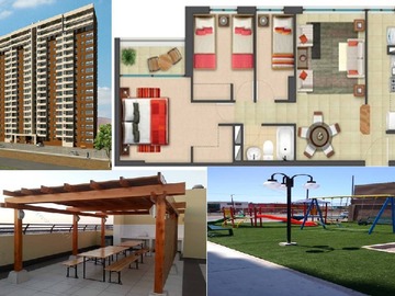 Departamento en arriendo mensual en Arriendo Departamento en Iquique 3D / 1B Condominio Buena Vista - 3 dormitorios, 1 baño