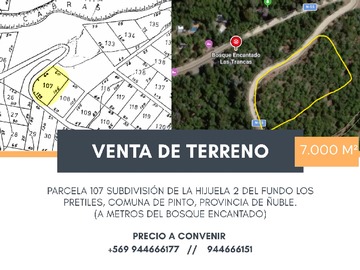 Terreno en venta en Venta de Terreno en Pinto, Ñuble 7.000 M