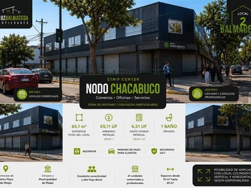 Local Comercial en arriendo mensual en 65,11 m2 en calle chacabuco con manuel rodriguez, Maipú - 1 baño