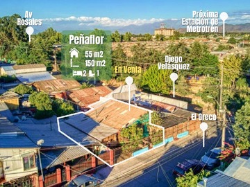 Casa en venta en El Greco 1135, Peñaflor, Región Metropolitana de Santiago 9750000, Chile, Peñaflor - 2 dormitorios, 1 baño