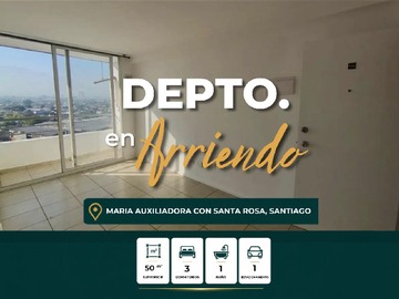 Departamento en arriendo mensual en Maria Auxiliadora con Santa Rosa, San Miguel - 3 dormitorios, 1 baño