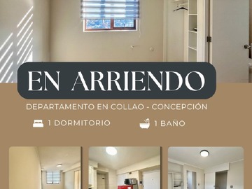 Departamento en arriendo mensual en Edificio mirador de collao, Concepción - 1 dormitorio, 1 baño