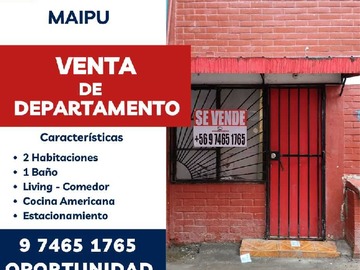 Departamento en venta en Departamento en venta! Tu nuevo hogar te espera (177250), Maipú - 3 dormitorios, 1 baño