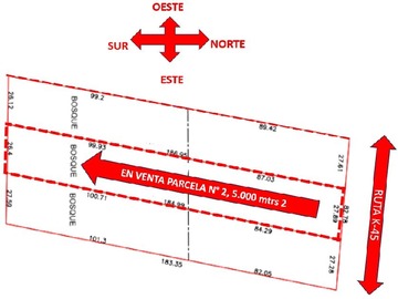 Parcela en venta en Perlarco, Pelarco - 2 dormitorios, 1 baño