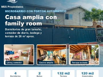 Casa en venta en Casa Camino los Crisantemos 16492, San Bernardo - 4 dormitorios, 2 baños