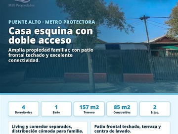 Casa en venta en Metro protectora de la infancia, Puente Alto - 4 dormitorios, 1 baño
