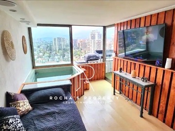 Departamento en arriendo mensual en Exclusivo depto con jacuzzi - ggcc inc, Ñuñoa - 1 dormitorio, 1 baño