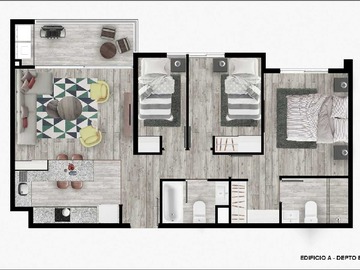 Departamento en arriendo mensual en Acogedor y luminoso y moderno depto 3 d 2 b (169827), Peñalolén - 3 dormitorios, 2 baños