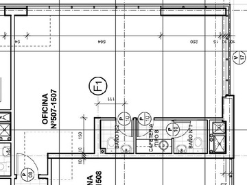 Oficina en arriendo mensual en 58 m planta libre 2 baños y kitchenette est y bod, Providencia - 2 baños