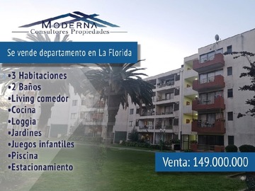 Departamento en venta en Garcia hurtado de mendoza #7620 depto 59b, La Florida - 3 dormitorios, 2 baños