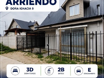 Casa en arriendo mensual en Doña ignacia 9, Talca - 3 dormitorios, 2 baños