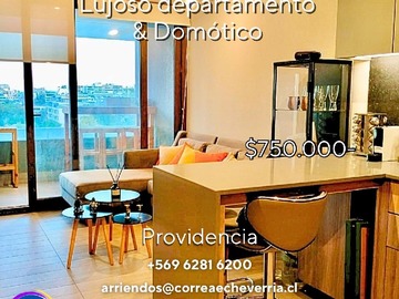 Departamento en arriendo mensual en Un Espacio Distinto en Providencia para Quien Sabe Elegir. - 1 dormitorio, 1 baño