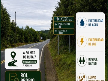 Parcela en venta en Parcela en Ruta 7 el Valle Carretera Austral
