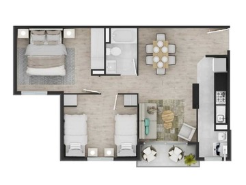 Departamento en arriendo mensual en 2D1B +1E Amplio depto. Bellavista. (178553), Concepción - 2 dormitorios, 1 baño