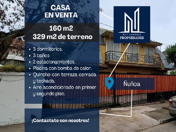 Casa en venta en Casa en Venta Ñuñoa a 11 Minutos del Metro - 3 dormitorios, 3 baños