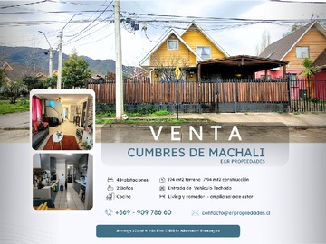 Casa en venta en Casa en Venta Cumbres de Machalí (Casa Esquina) - 4 dormitorios, 2 baños