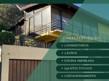 Casa en venta en Vende hidalgo propiedades, Viña del Mar - 4 dormitorios, 4 baños