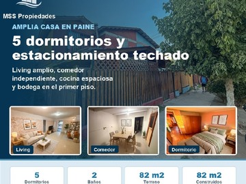 Casa en venta en Casa Buin 1625, Paine - 5 dormitorios, 2 baños