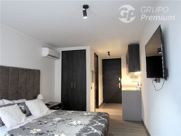 Departamento en arriendo mensual en Vive con comodidad en edificio con gimnasio, piscina, cine, lavandería y sala gourmet., Santiago - 1 dormitorio, 1 baño