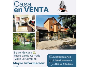 Casa en venta en Oferta en valle lo campino 5 hab. Y 4 baños (155710), Quilicura - 5 dormitorios, 4 baños
