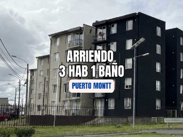 Departamento en arriendo mensual en Arriendo Departamento 3 hab. en Puerto Montt (164249), Puerto Montt - 3 dormitorios, 1 baño