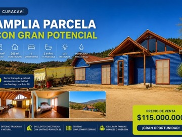 Parcela en venta en Lingues de miraflores, Curacaví - 6 dormitorios, 2 baños