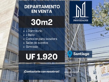 Departamento en venta en Gral. Gana 1063, Santiago - 1 dormitorio, 1 baño