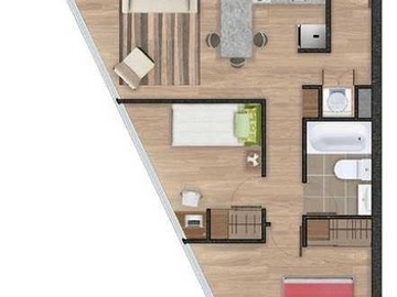 Departamento en venta en 2D Metro Ecuador – Mejor precio del edificio (122529), Santiago - 2 dormitorios, 1 baño