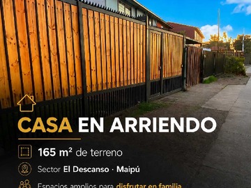 Casa en arriendo mensual en Casa Remodelada | 3D+2B | Metro Las Parcelas (173376), Maipú - 3 dormitorios, 2 baños