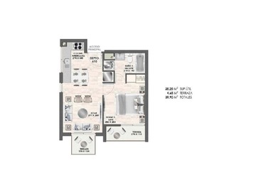 Departamento en venta en Metro Dorsal, Recoleta - 1 dormitorio