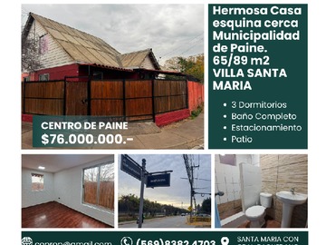 Casa en venta en San José 104, Paine - 3 dormitorios, 1 baño