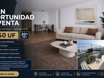 Departamento en venta en San diego 516 (metro parque almagro), Santiago - 2 dormitorios, 2 baños