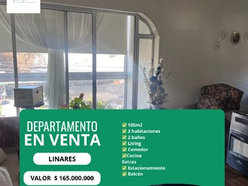 Departamento en venta en Linares, Linares - 3 dormitorios, 2 baños
