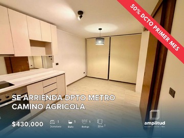 Departamento en arriendo mensual en 50%DCTO! Moderno Depto 1D+1B+Bod. metro L5 Macul (164967), Macul - 1 dormitorio, 1 baño