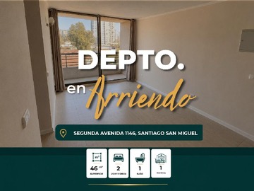 Departamento en arriendo mensual en Segunda Avenida 1146, San Miguel - 1 dormitorio, 1 baño