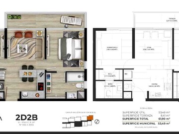 Departamento en venta en 2d+2b cesion de derecho uf 708.41 (175010), Iquique - 2 dormitorios, 2 baños