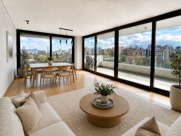 Departamento en arriendo mensual en Sector Apumanque, entre Av. Apoquindo y Av. Manquehue Sur, Las Condes, Las Condes - 3 dormitorios, 3 baños