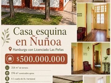 Casa en venta en hamburgo, Ñuñoa - 6 dormitorios, 2 baños