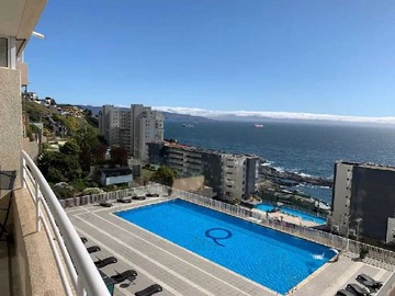 Departamento en arriendo mensual en Arriendo Depto 1D1B1E vista al mar Aqua (177600), Viña del Mar - 1 dormitorio, 1 baño