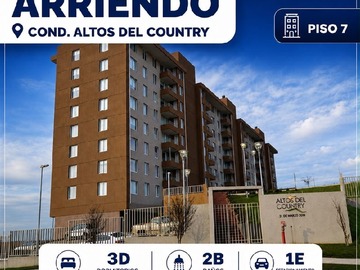Departamento en venta en Condominio Altos del country, Talca - 3 dormitorios, 2 baños