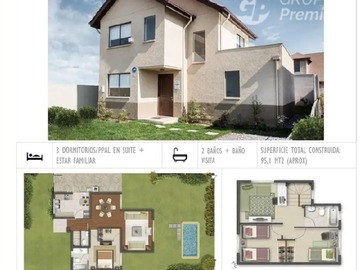 Casa en arriendo mensual en san Ignacio, condominio alto casares III. frente a Unimarc, Padre Hurtado - 3 dormitorios, 3 baños