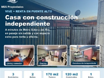 Casa en venta en Casa Jose Zurita Galvez 816, Puente Alto - 3 dormitorios, 2 baños