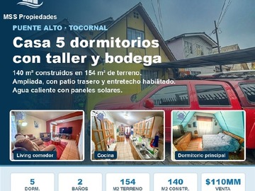 Venta / Casa / Puente Alto
