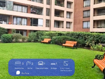 Departamento en venta en Plaza Ñuñoa | 3 Dorm | 2 Baños | 1Est | 1Bod. (177492), Ñuñoa - 3 dormitorios, 3 baños
