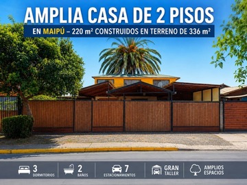 Casa en venta en Plaza maipu, Maipú - 3 dormitorios, 2 baños