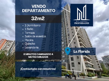 Departamento en venta en Avenida Vicuña Mackenna 6690, La Florida - 1 dormitorio, 1 baño