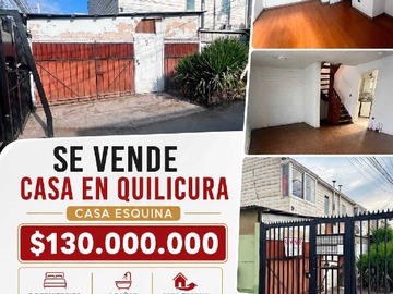 Casa en venta en Casa Esquina en Venta Quilicura- 3D y 2B (177462), Quilicura - 3 dormitorios, 2 baños