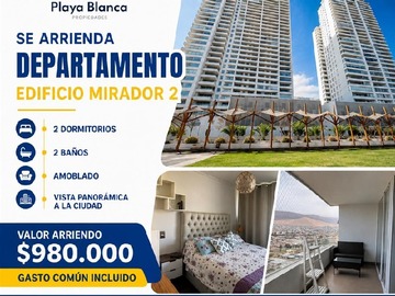 Departamento en arriendo mensual en Manuel plaza 2995, Iquique - 2 dormitorios, 2 baños