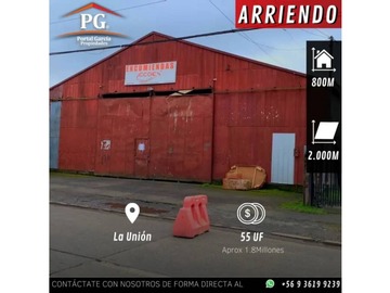 Arriendo Mensual / Bodega / La Unión